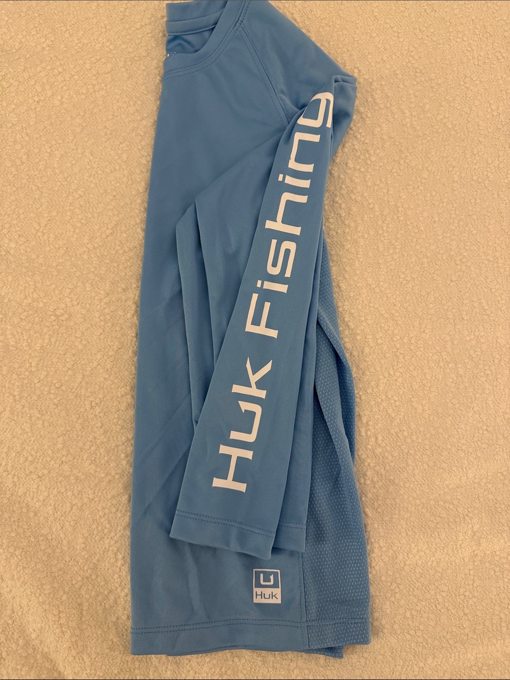 Huk Light Blue Long Sleeve Fishing Shirt with White Logo